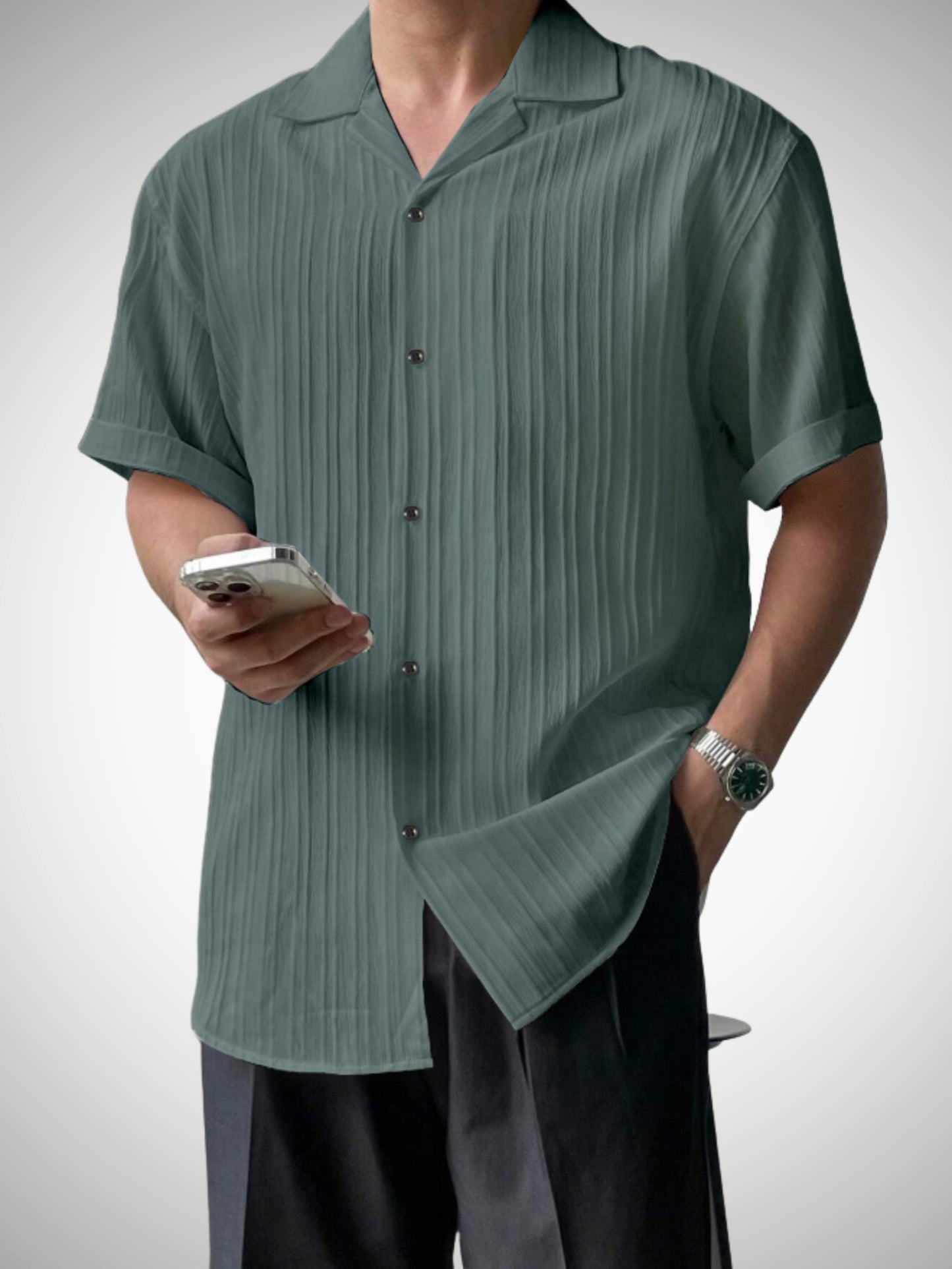 Popcon Half Sleeve PolyCotton Black & Green Shirt For Men (Pack Of 2)