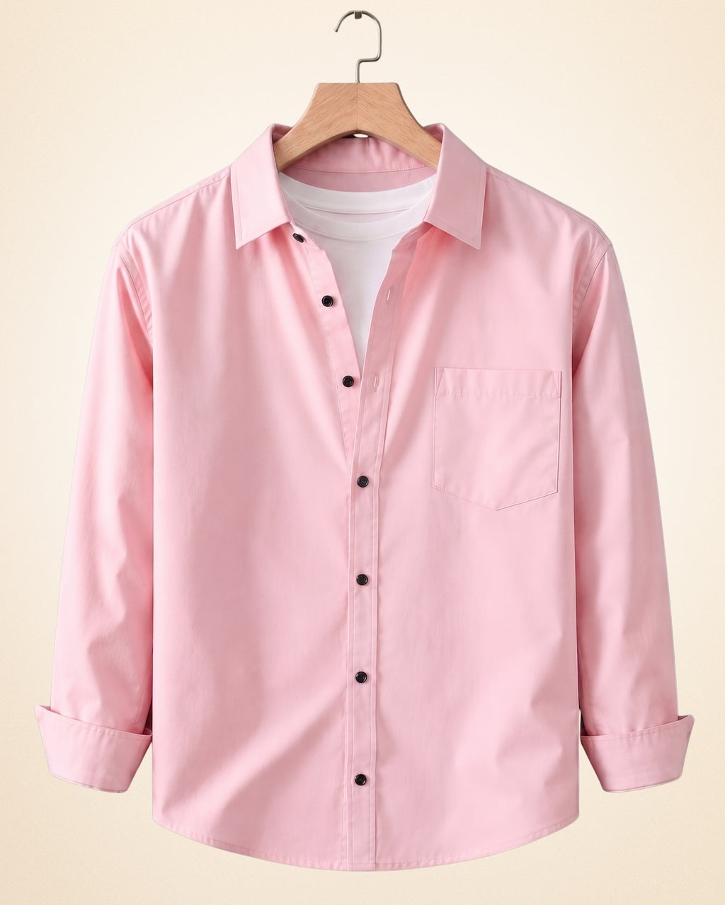 Coofandy Men's Solid Full Sleeve Casual Shirts – Burgundy, Navy Blue and Peach Pink (Pack of 3)