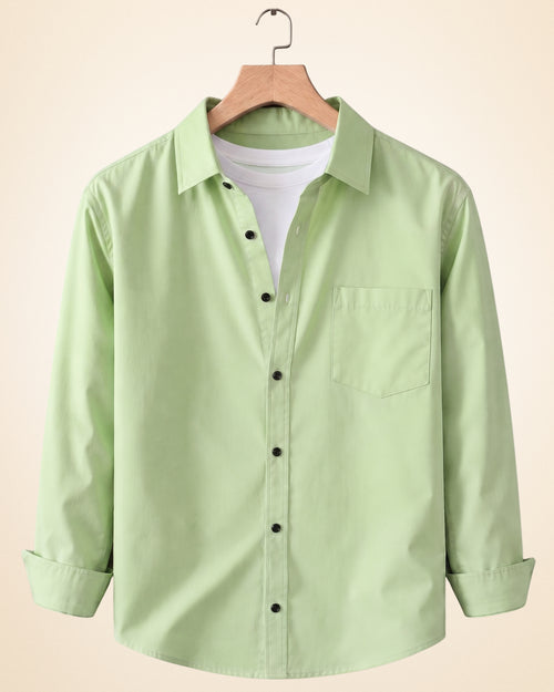 Coofandy Men's Solid Full Sleeve Casual Shirts – Pista, Sky Blue and White (Pack of 3)